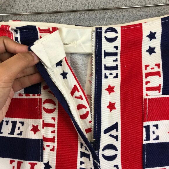 Rare vintage 1970s “vote” pop art novelty print mod hippie size waist 14.5 inche - Picture 3 of 10